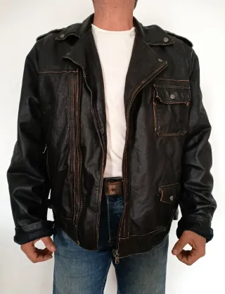 Cazadora cuero auténtico Motera XXL Medidas indica