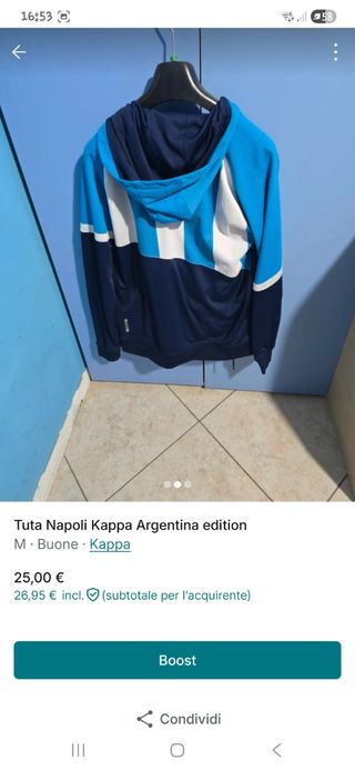 Tuta Kappa Napoli Argentina Edition Uomo M