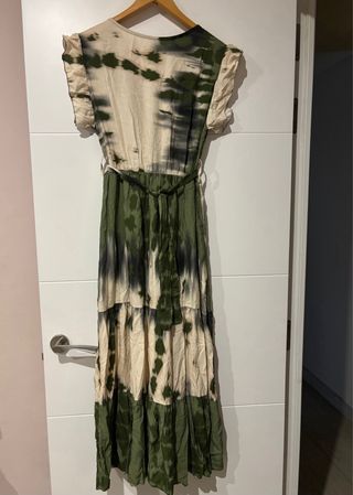 Vestido largo verde tie-dye
