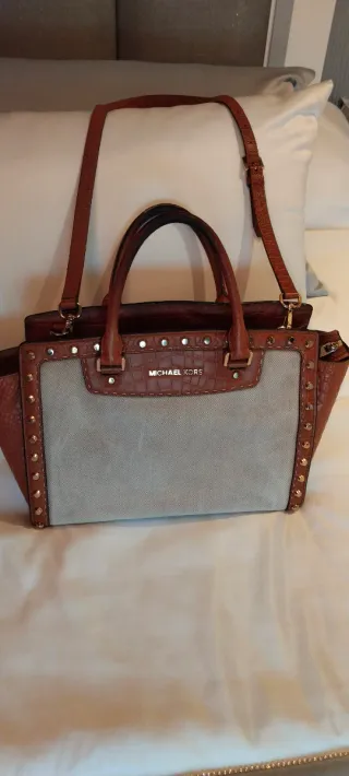 Bolso Michael Kors Piel Beige y Marrón