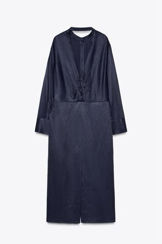 Vestido largo azul y blanco talla única