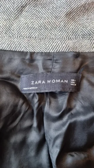 Americana Zara mujer rayas gris y blanca talla L