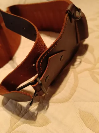 Cinturón cartucheras caza cuero