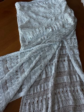 Falda Brownie blanca con abertura