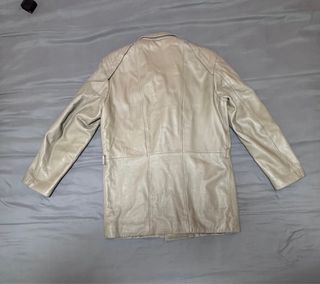 Giaccone uomo vera pelle beige taglia 50