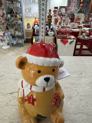 Biscottiera Orso Natale Stelle