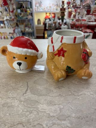 Biscottiera Orso Natale Stelle