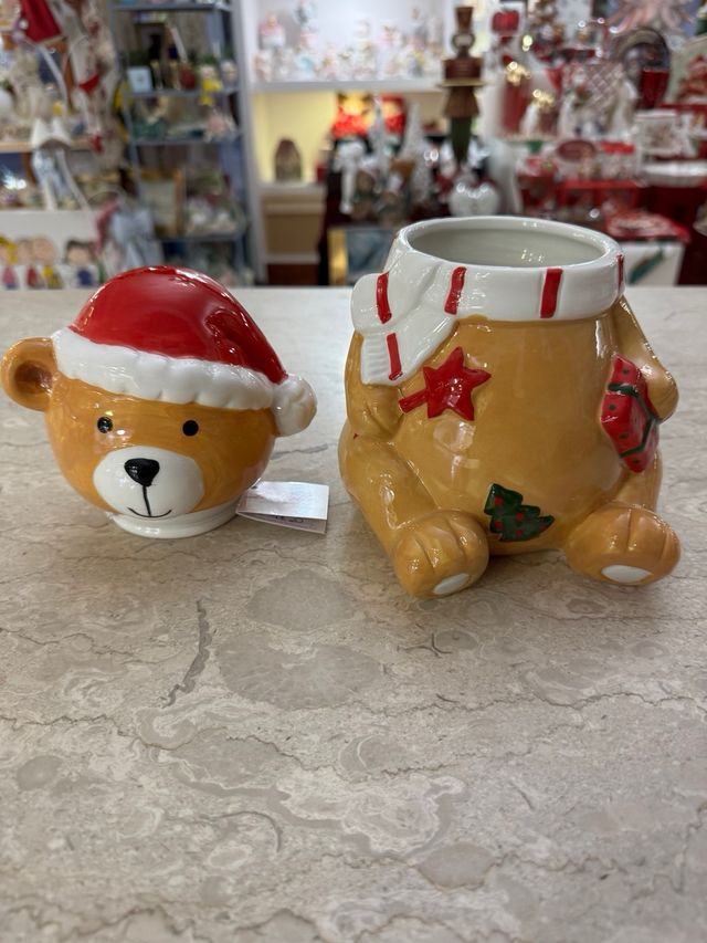 Biscottiera Orso Natale Stelle