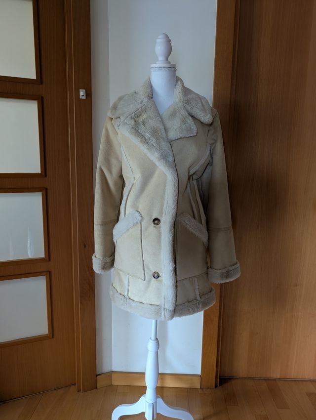 Abrigo Piel Sintética Hollister Talla L