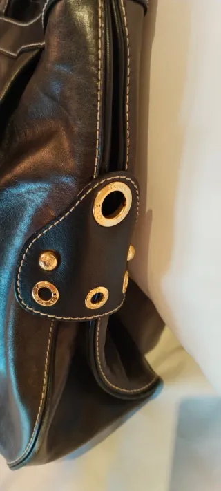 Bolso Tous Piel Negro y Dorado