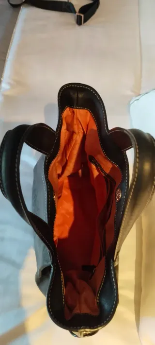 Bolso Tous Piel Negro y Dorado