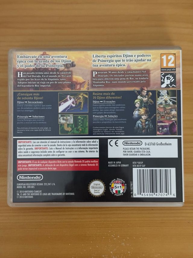 Golden Sun Oscuro Amanecer Nintendo DS