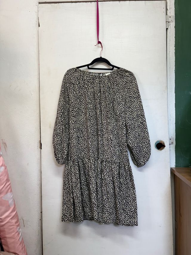 Vestido estampado blanco y negro