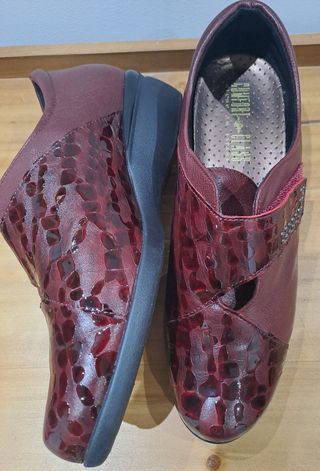 Zapatos Comfort Class velcro granates