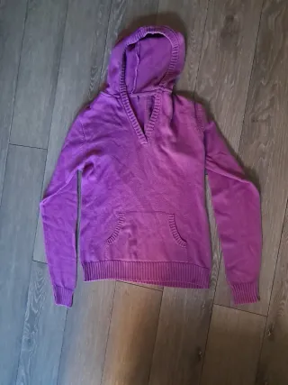 Felpa viola vintage con cappuccio