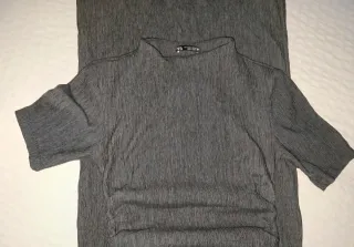 Vestido Zara gris fruncido