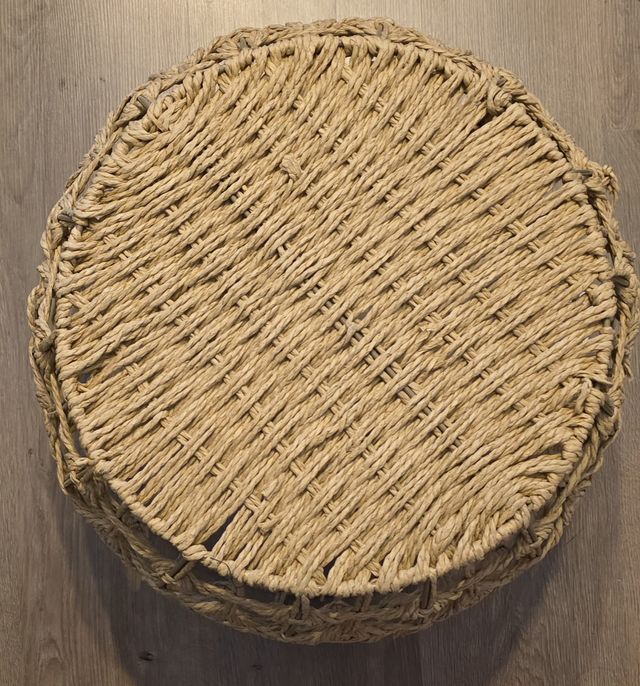 Set 3 Mesas Cestas Mimbre y Cuerda