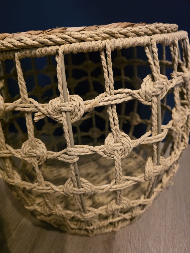 Set 3 Mesas Cestas Mimbre y Cuerda