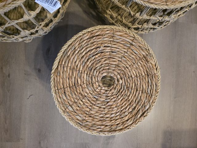 Set 3 Mesas Cestas Mimbre y Cuerda