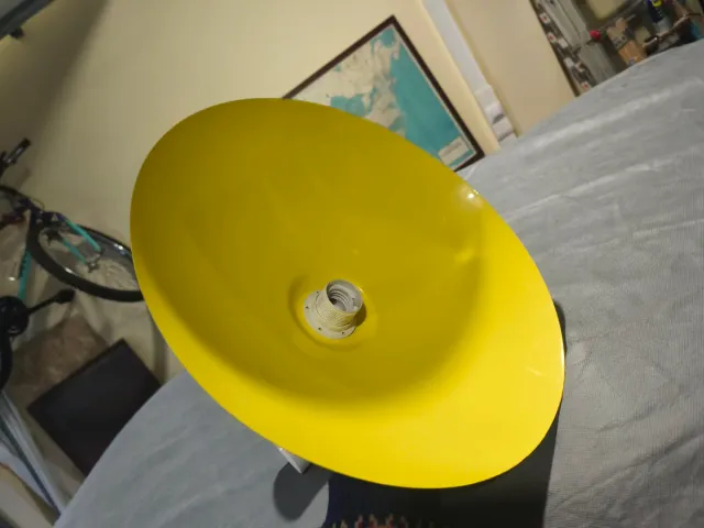 Lámpara colgante amarilla vintage metal