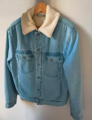 Chaqueta tejana forrada azul