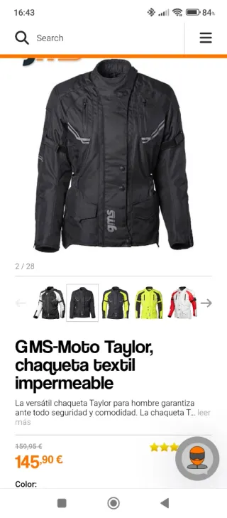 Chaqueta Moto Negra Talla XL