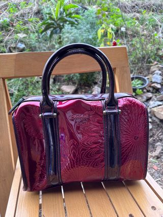 Bolso Desigual Rojo y Negro Charol