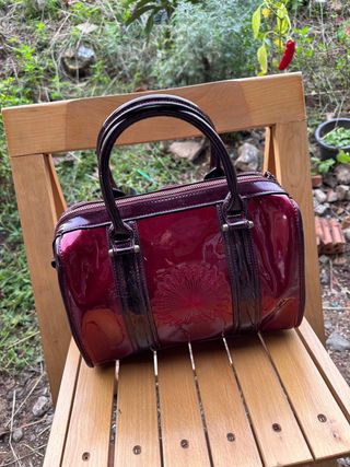 Bolso Desigual Rojo y Negro Charol