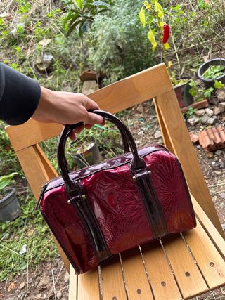 Bolso Desigual Rojo y Negro Charol