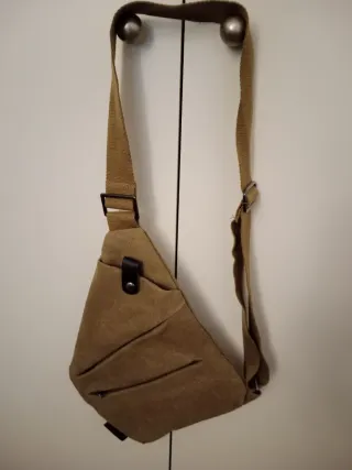 Mochila bandolera unisex beige
