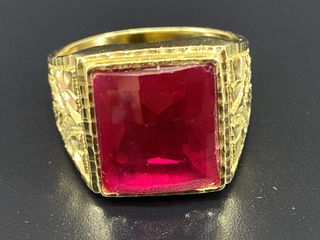 sello oro 18k con piedra con circonita