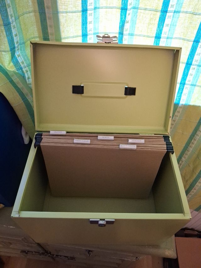 Cajón archivador metálico verde lima