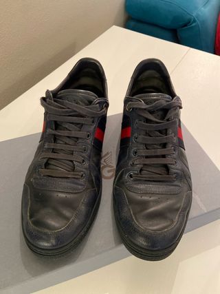 Scarpe Gucci Pelle Blu e Rosse