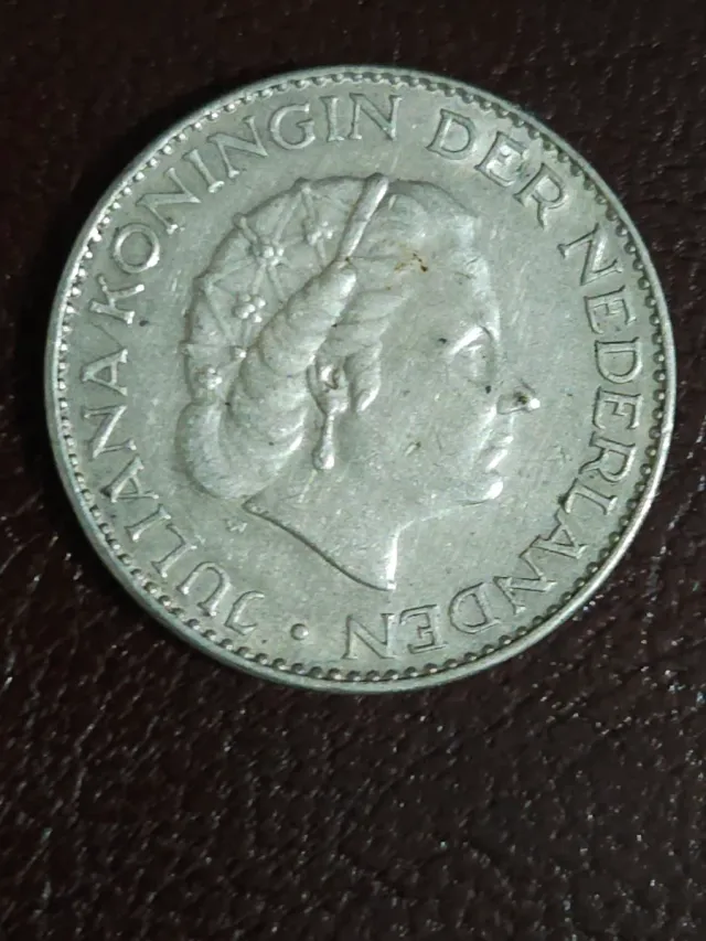 Moneda 1 Gulden Paesi Bassi 1964 in argento