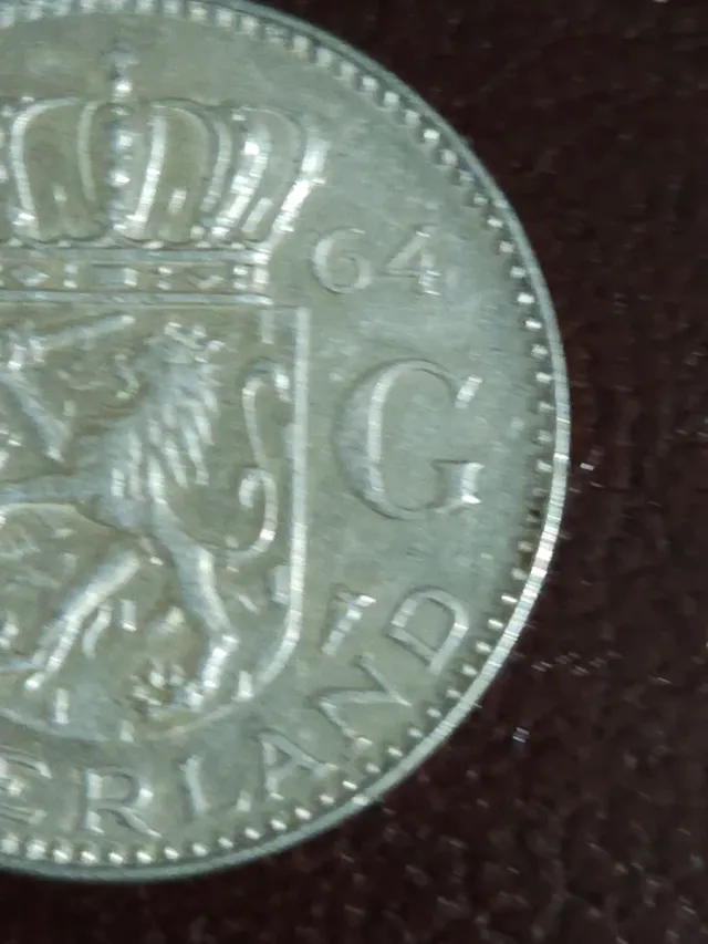 Moneda 1 Gulden Paesi Bassi 1964 in argento