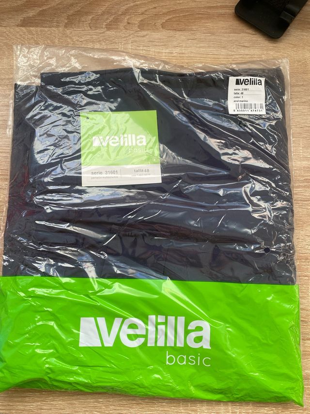 Pantalón trabajo multibolsillos Velilla azul talla