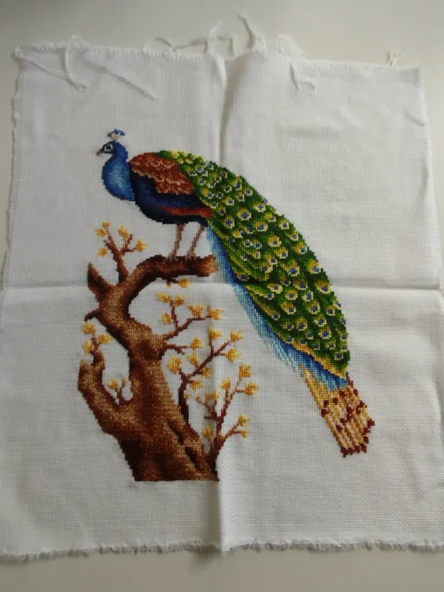 Punto de Cruz Pavo Real Árbol