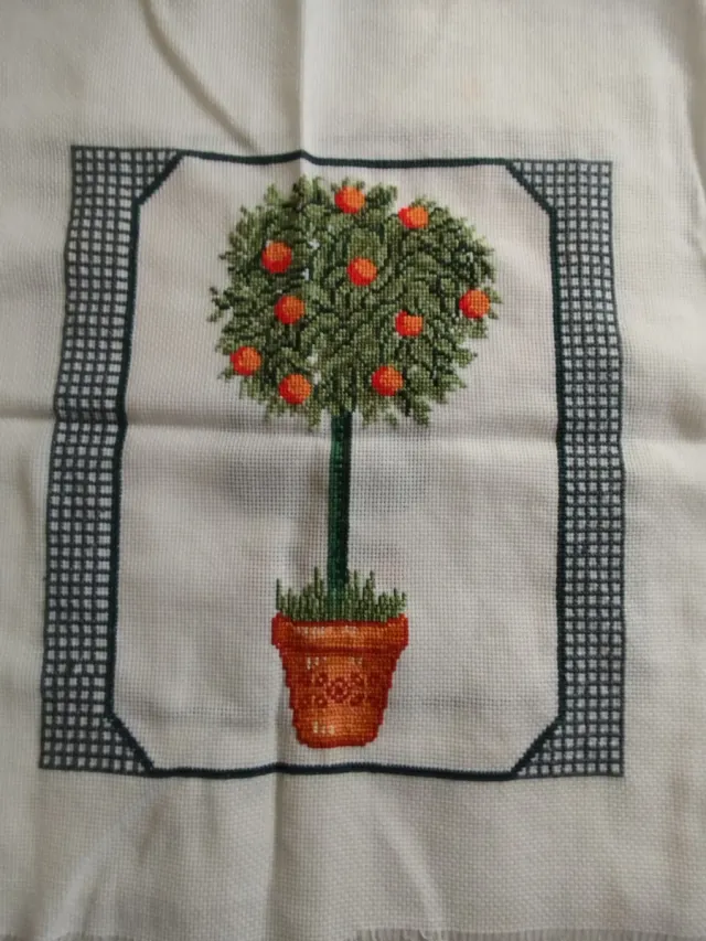 Punto de Cruz Árbol Frutal Naranja