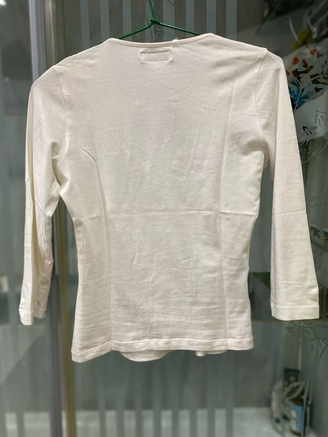 Camiseta Replay Blanca y Azul. Manga 3/4 Talla S