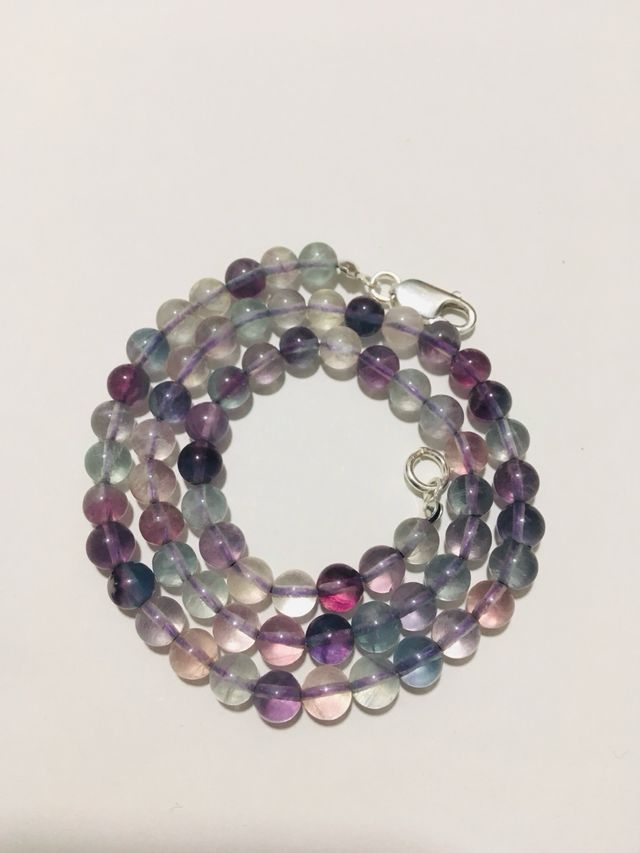 Collar artesanal fluorita cierre playa