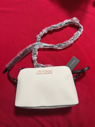 Borsa GUESS tracolla donna rosa cipria e nera