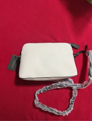 Borsa GUESS tracolla donna rosa cipria e nera