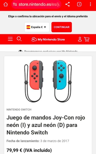 Nintendo Switch con mandos Joy-Con extra + funda