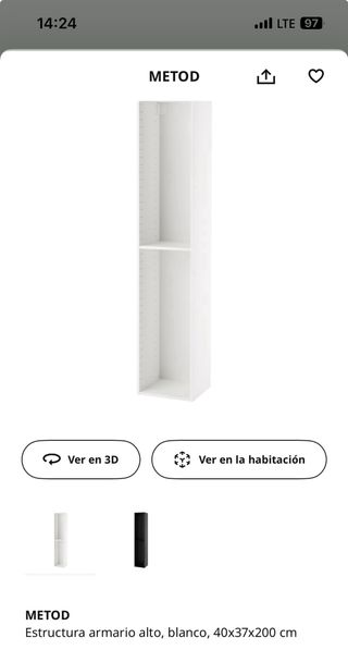 Armario Metod Ikea Escobero Blanco