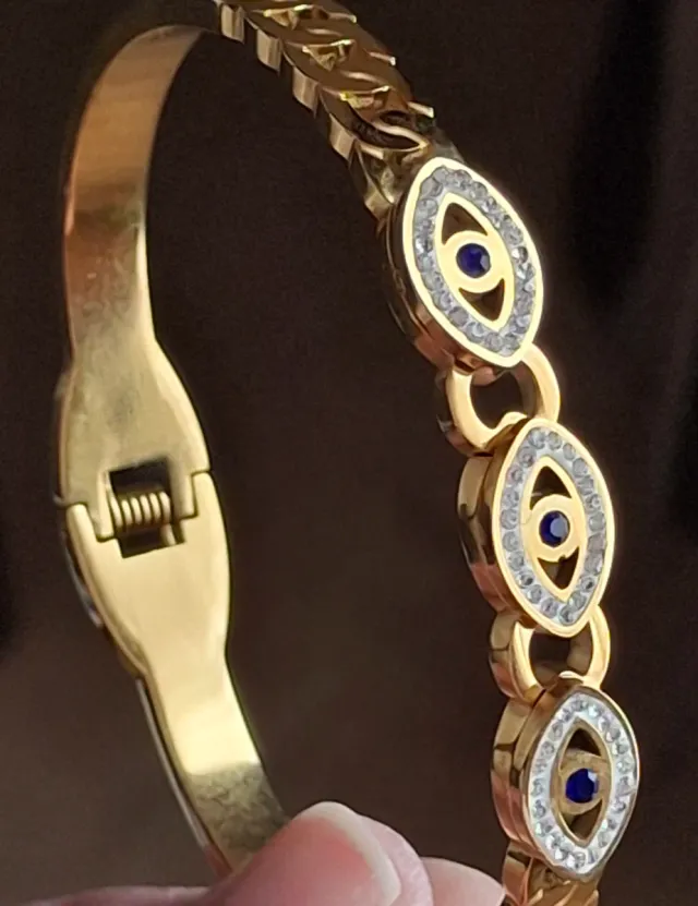 Pulsera Turca Ojo Griego Dorada