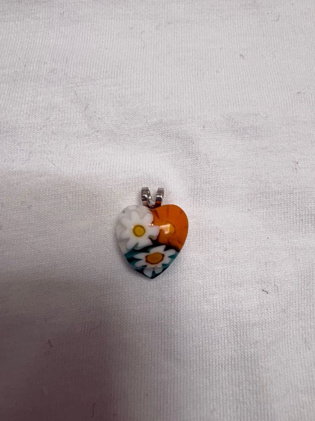 Colgante Corazón Murano Flores