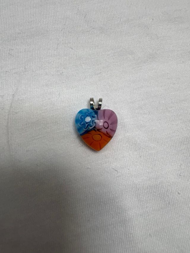 Colgante Corazón Murano Flores