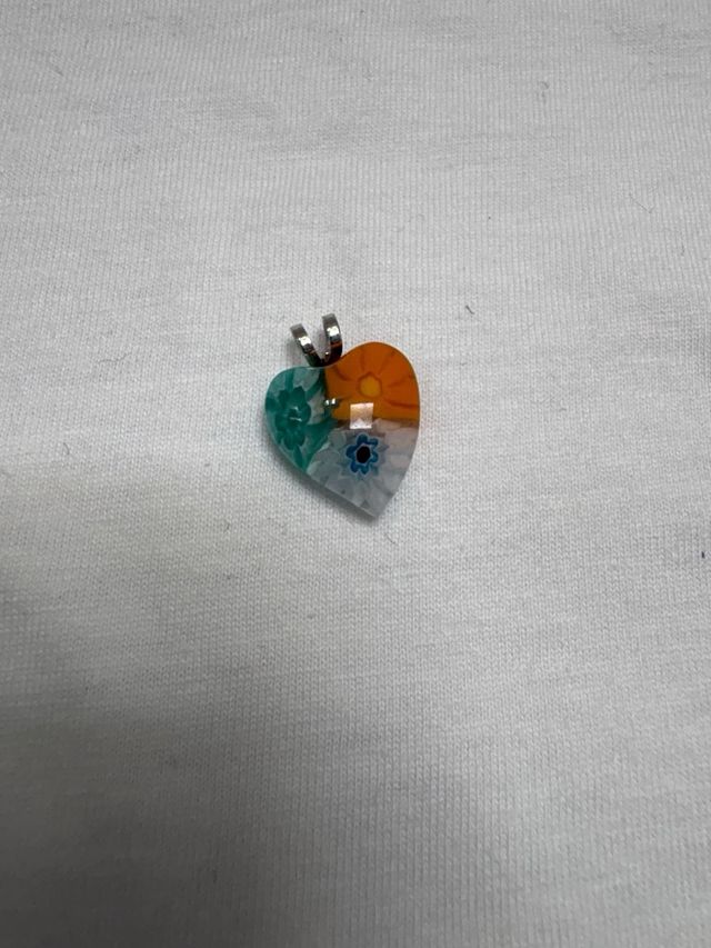 Colgante Corazón Murano Flores