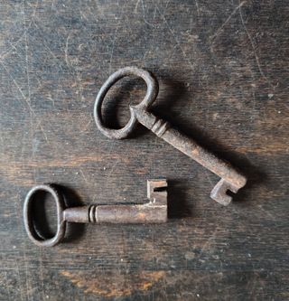 Coppia chiavi antiche ferro epoca '800