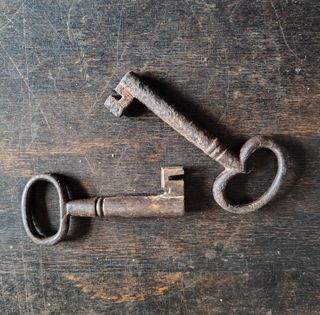 Coppia chiavi antiche ferro epoca '800